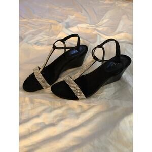 Style & Co black wedge sandals size 7.5
